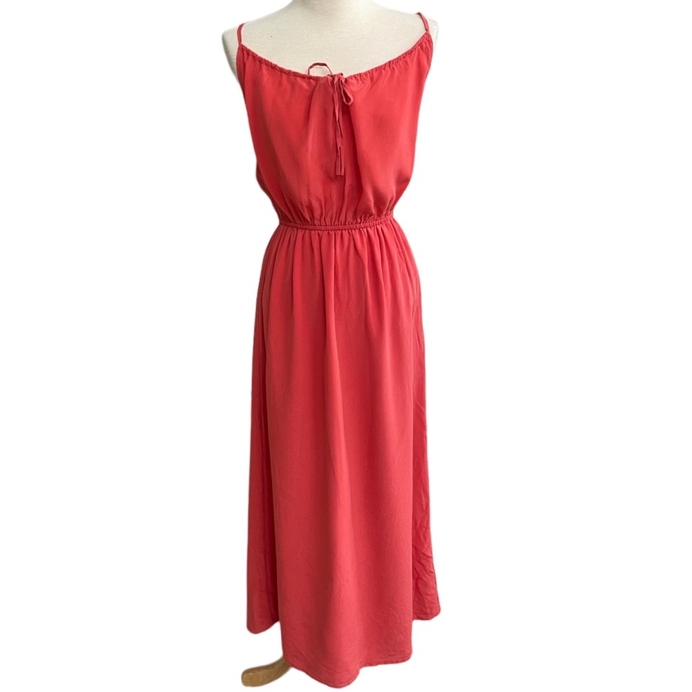 J Crew Coral Peach  Silk Chiffon Maxi Gown in Coral, Women's Size‎ 2 Petite